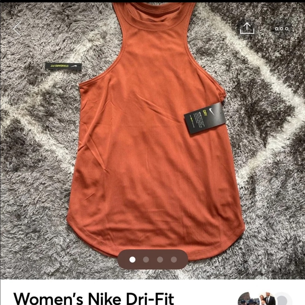 Nike Dri-fit Ribbed Training Tank- Burnt Orange